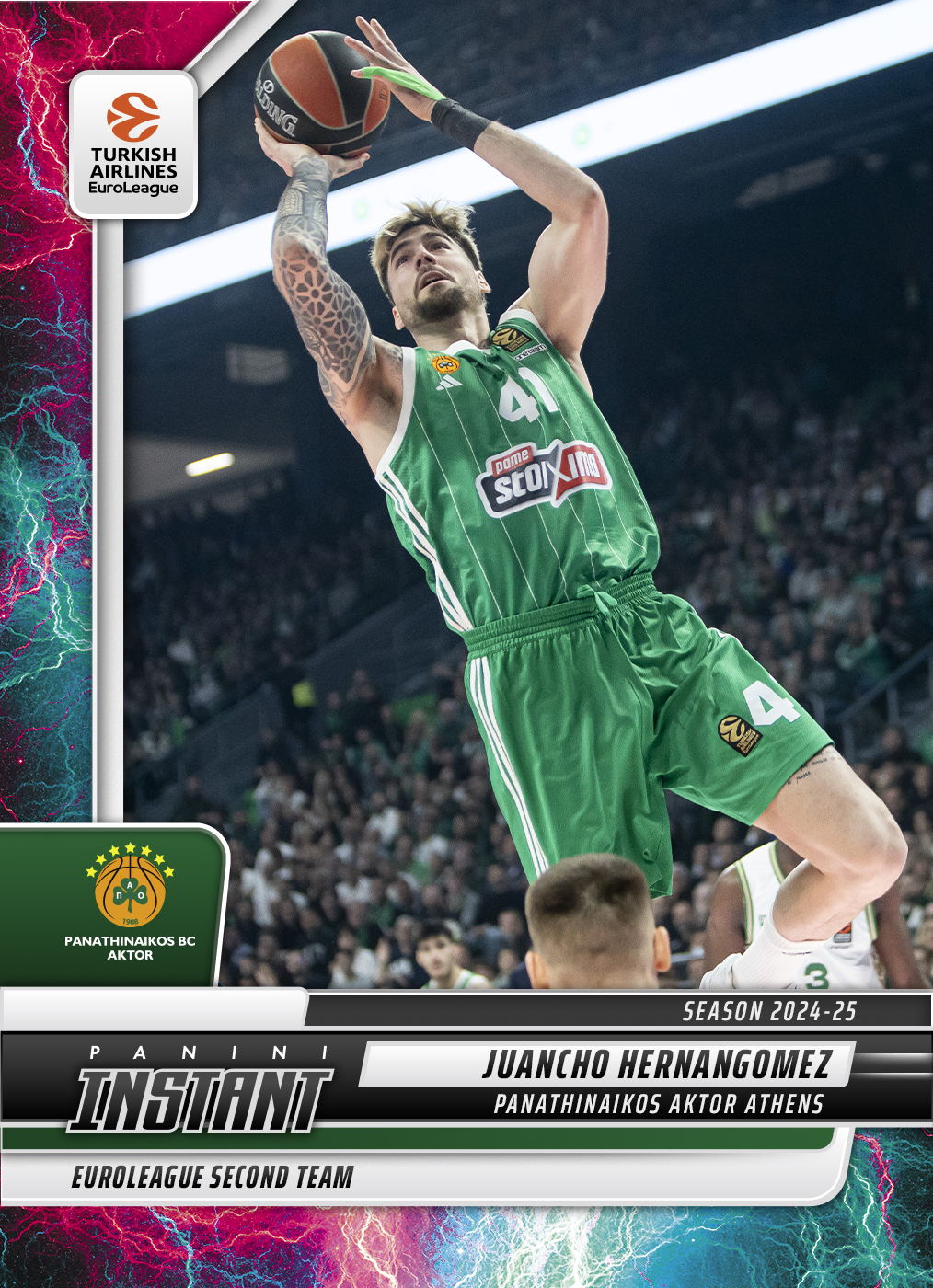 Juancho Hernangomez - 2024-25 Panini Instant Turkish Airlines EuroLeague #20 - Lightning /5