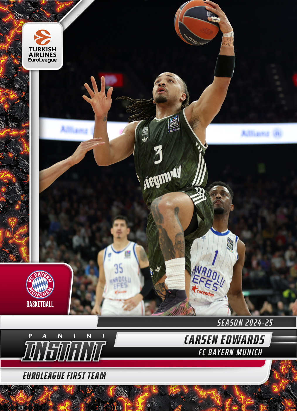 Carsen Edwards - 2024-25 Panini Instant Turkish Airlines EuroLeague #28 - Magma 1/1