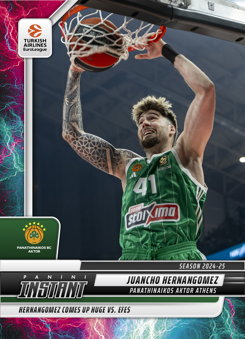Juancho Hernangomez - 2024-25 Panini Instant Turkish Airlines EuroLeague #31 - Lightning /5