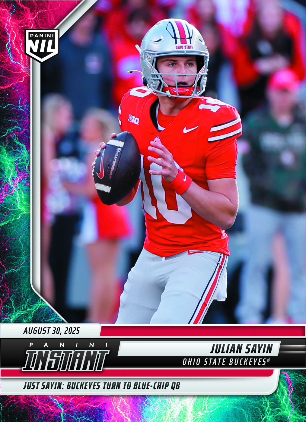 Julian Sayin - 2025 Panini Instant NIL College Football #3 - Lightning /5