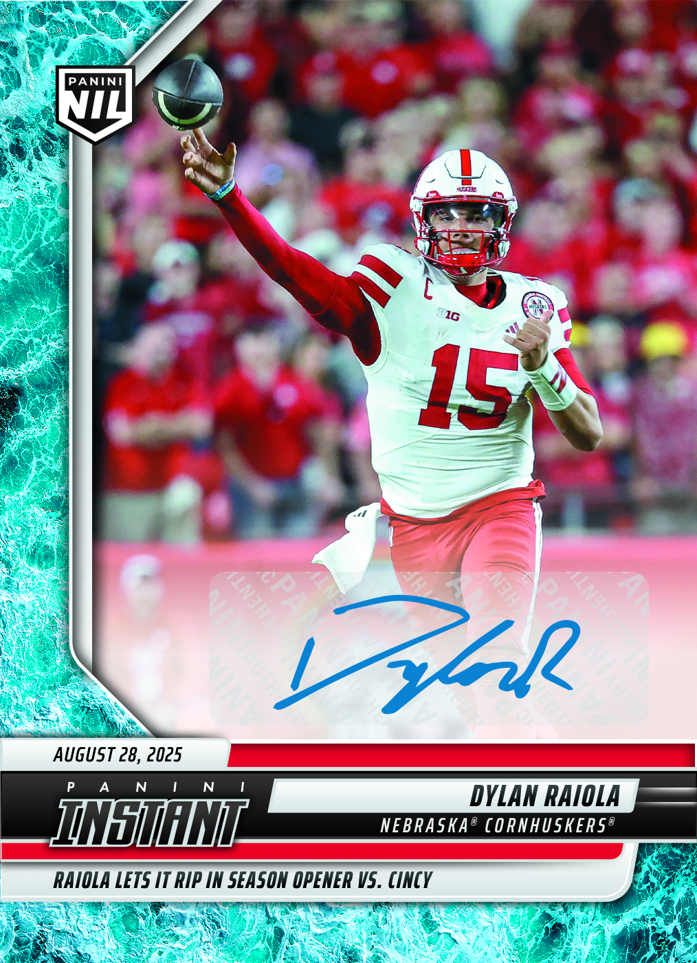 Dylan Raiola - 2025 Panini Instant NIL College Football #DRA - Water /10 Auto