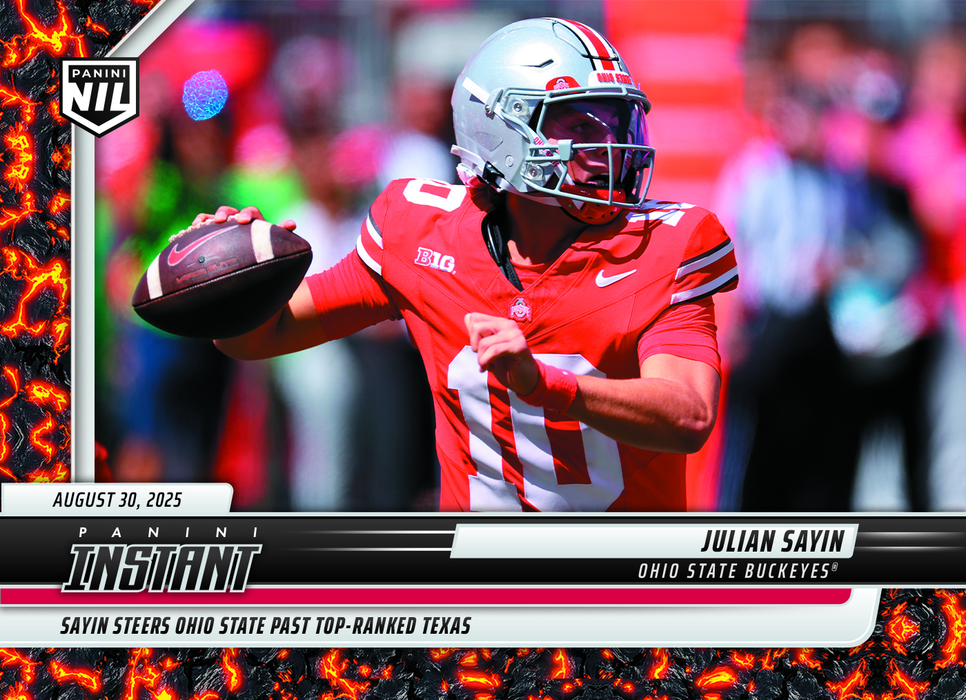 Julian Sayin - 2025 Panini Instant NIL College Football #JSB - Magma 1/1
