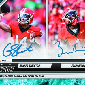 Gunner Stockton/Zachariah Branch - 2025 Panini Instant NIL College Football #GSZBA - Water /10 Auto