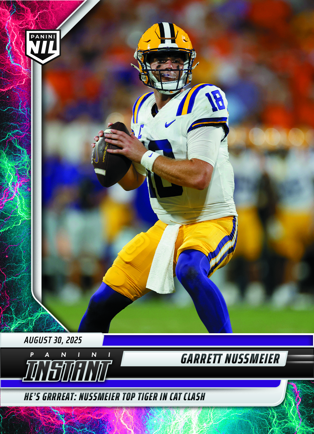 Garrett Nussmeier - 2025 Panini Instant NIL College Football #GNA - Lightning /5