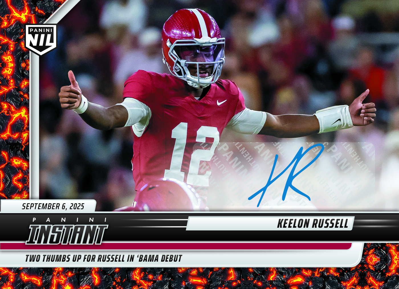 Keelon Russell - 2025 Panini Instant NIL College Football #KRA - Magma 1/1 Auto