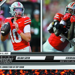 Julian Sayin/Jeremiah Smith - 2025 Panini Instant NIL College Football #JSJSA - Magma 1/1