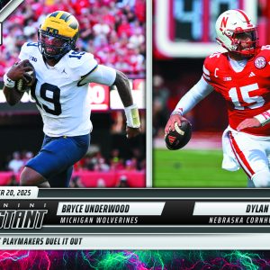 Bryce Underwood/Dylan Raiola - 2025 Panini Instant NIL College Football #BUDRA - Lightning /5