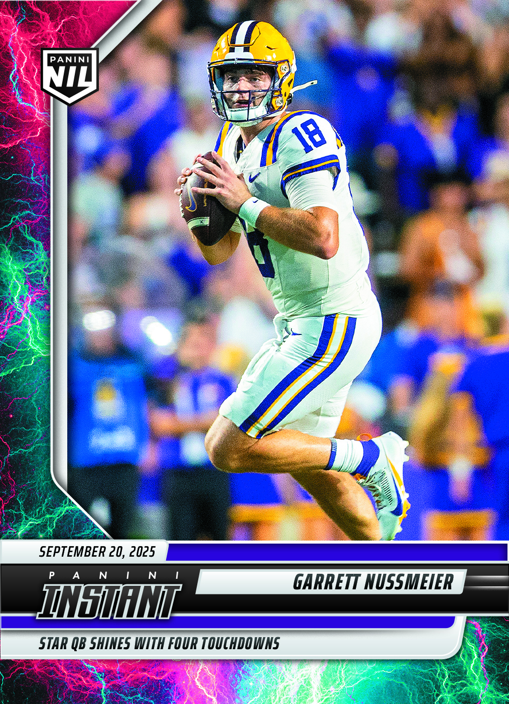 Garrett Nussmeier - 2025 Panini Instant NIL College Football #GNB - Lightning /5