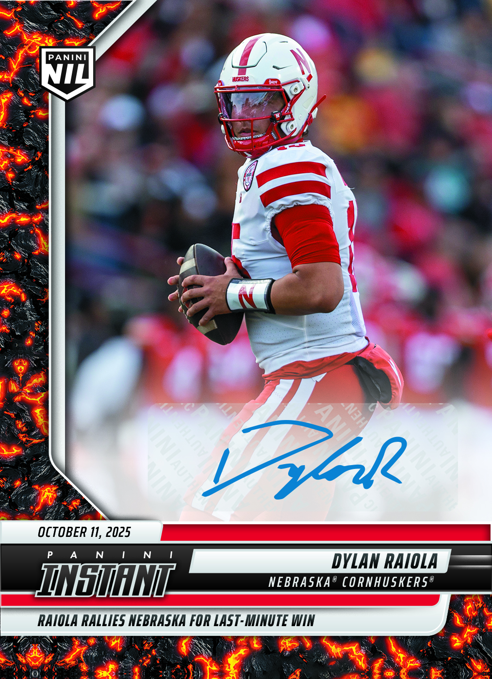 Dylan Raiola - 2025 Panini Instant NIL College Football #DRC - Magma 1/1 Auto