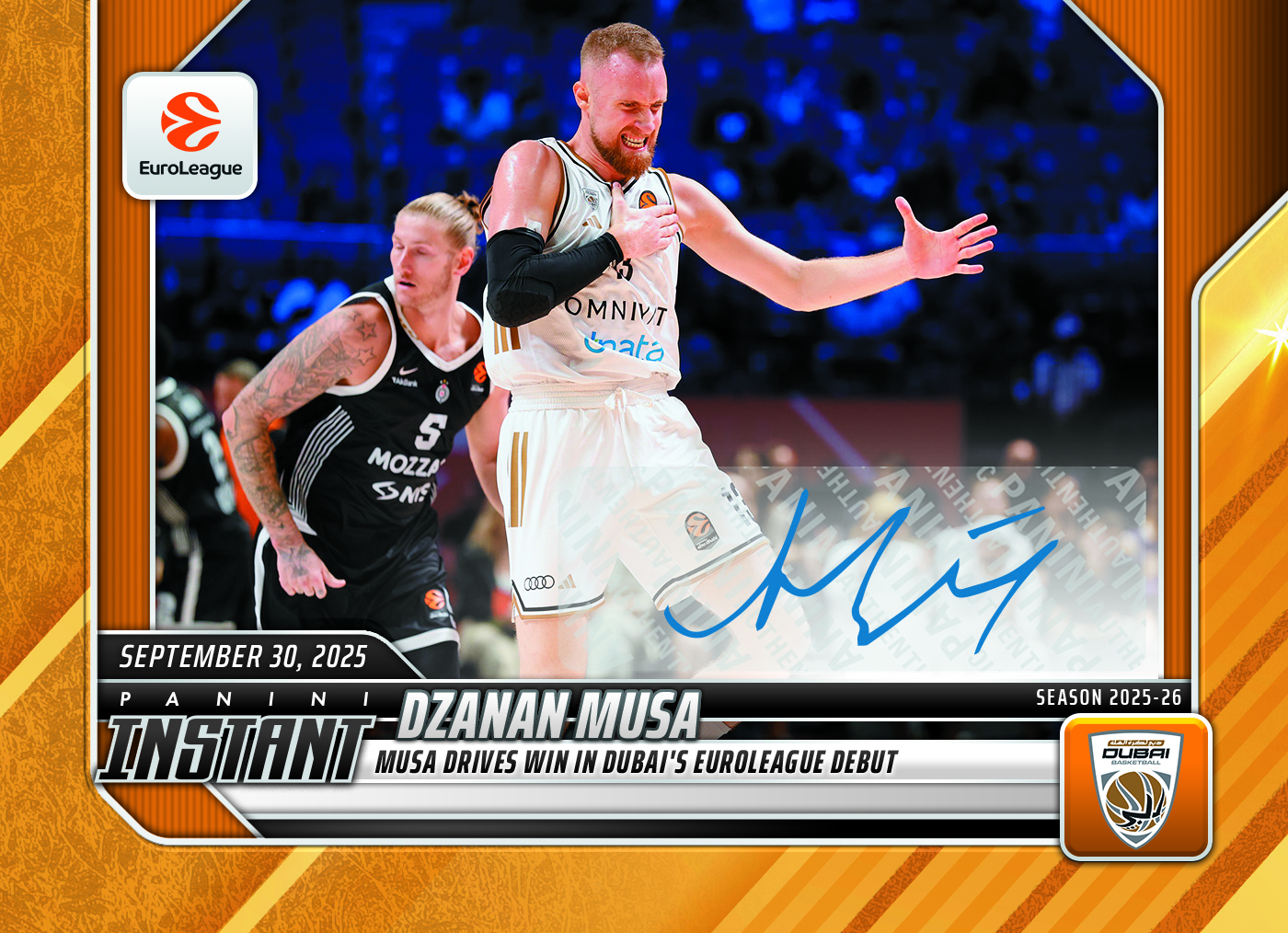 Dzanan Musa - 2025-26 Panini Instant EuroLeague #3 - Gold /10 Auto