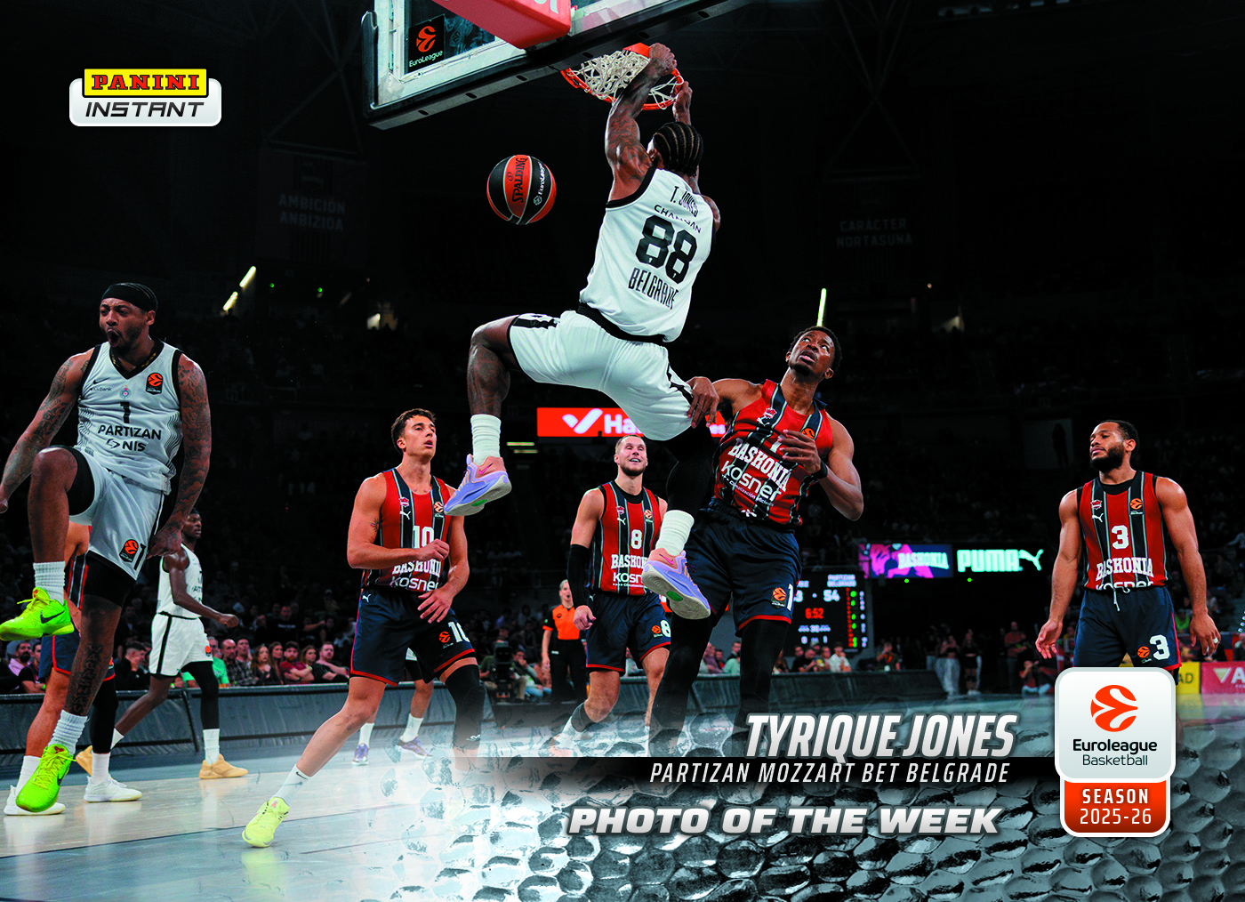 Tyrique Jones - 2025-26 Panini Instant EuroLeague Photo of the Week #3 - Metallic /5