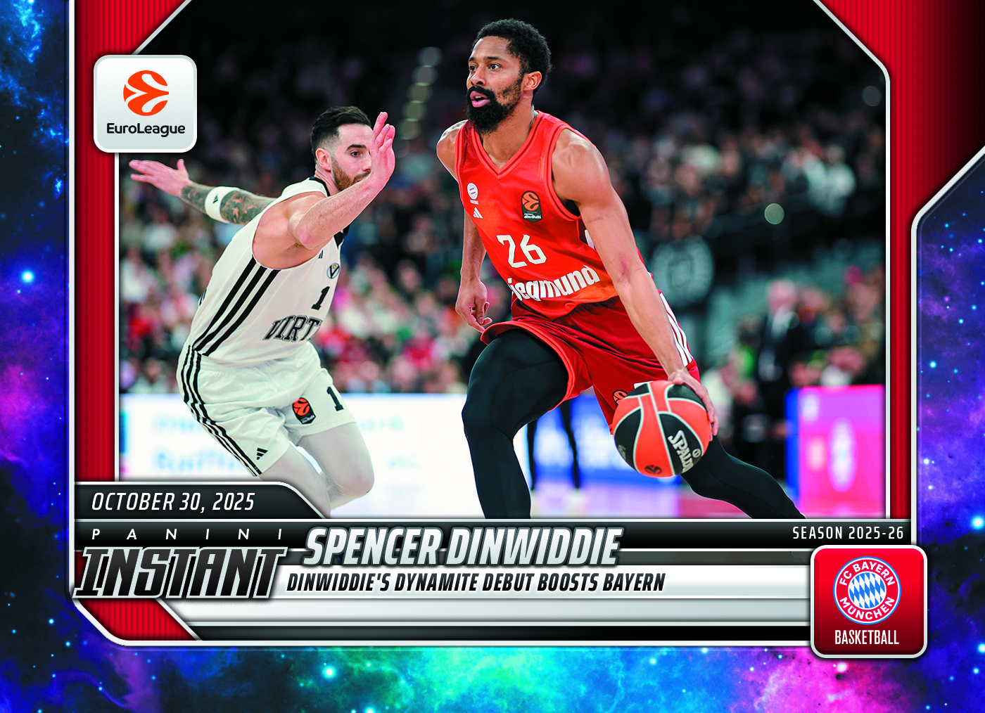 Spencer Dinwiddie - 2025-26 Panini Instant EuroLeague #10 - Galaxy 1/1