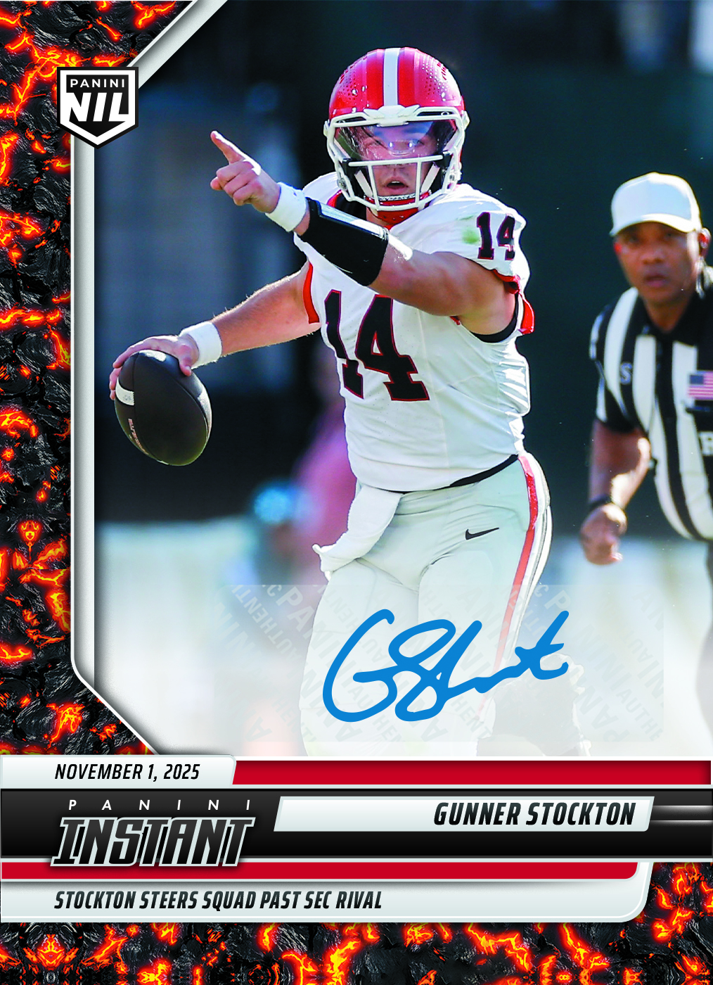 Gunner Stockton - 2025 Panini Instant NIL College Football #GSA - Magma 1/1 Auto