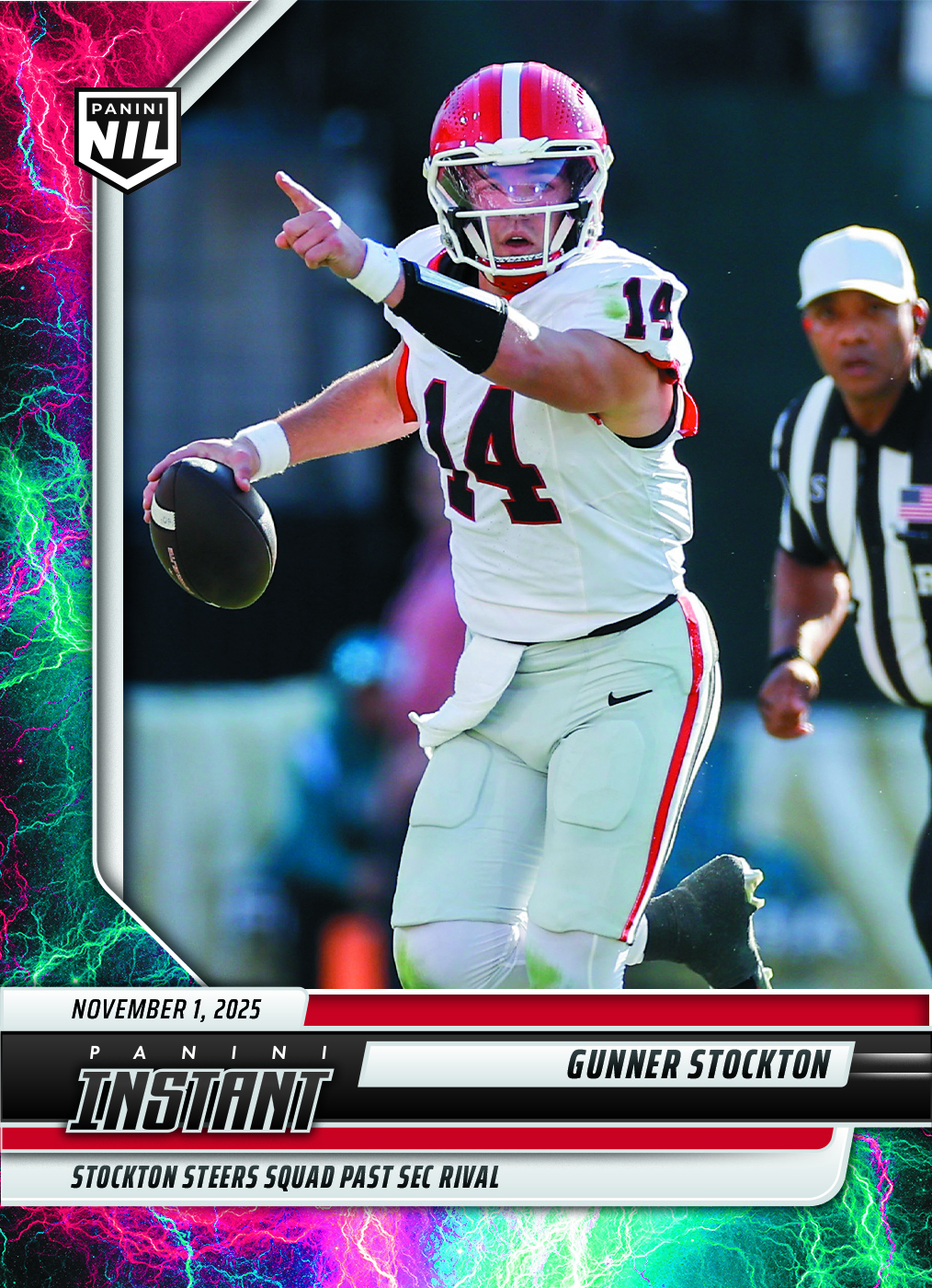 Gunner Stockton - 2025 Panini Instant NIL College Football #GSA - Lightning /5