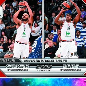 Shavon Shields/Zach LeDay - 2025-26 Panini Instant EuroLeague #16 - Galaxy 1/1