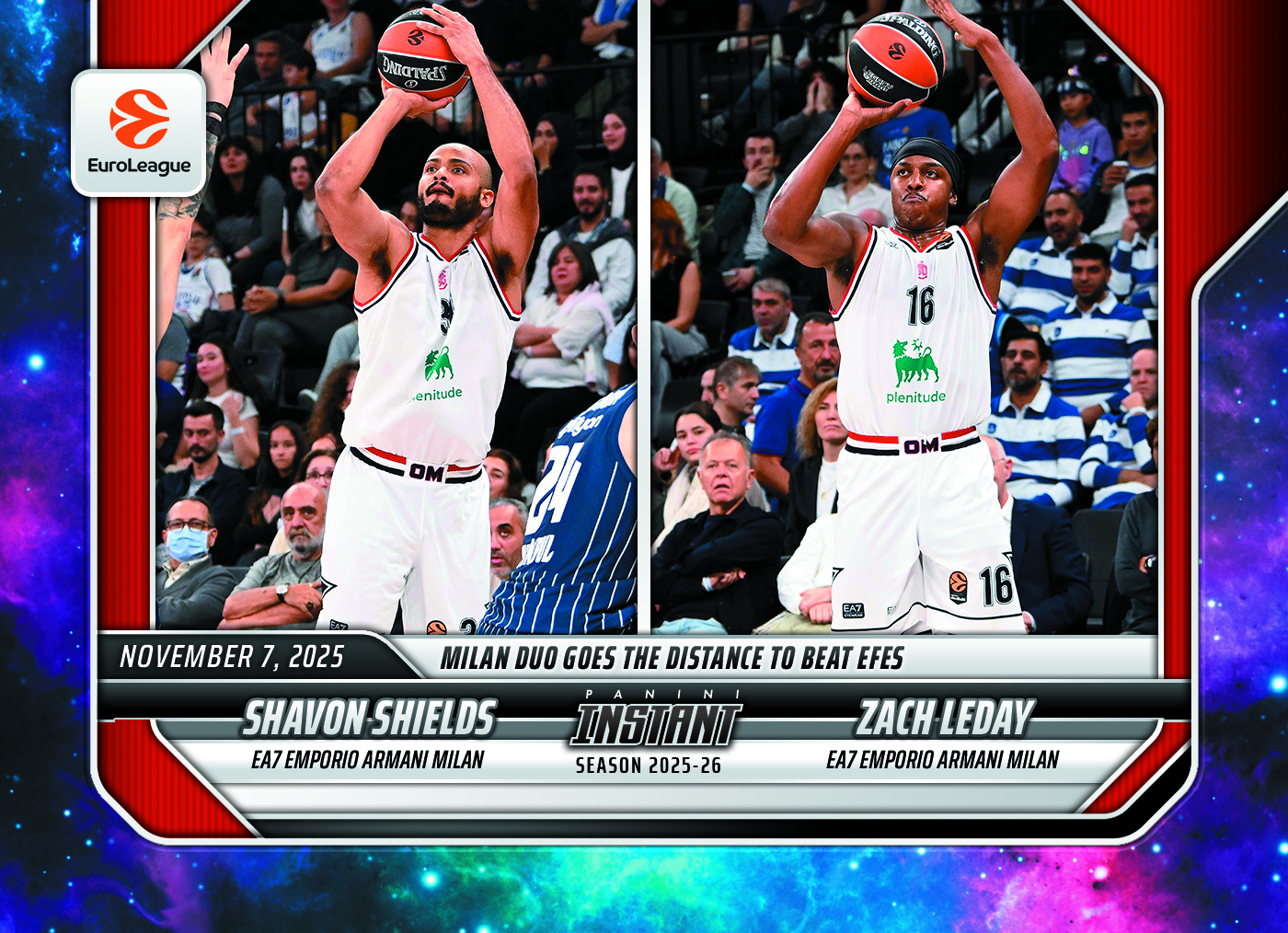 Shavon Shields/Zach LeDay - 2025-26 Panini Instant EuroLeague #16 - Galaxy 1/1