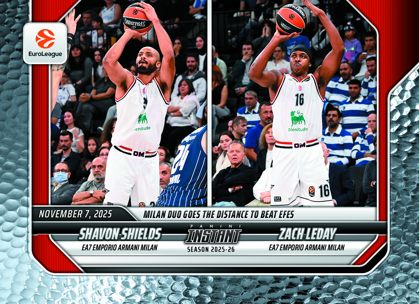 Shavon Shields/Zach LeDay - 2025-26 Panini Instant EuroLeague #16 - Metallic /5