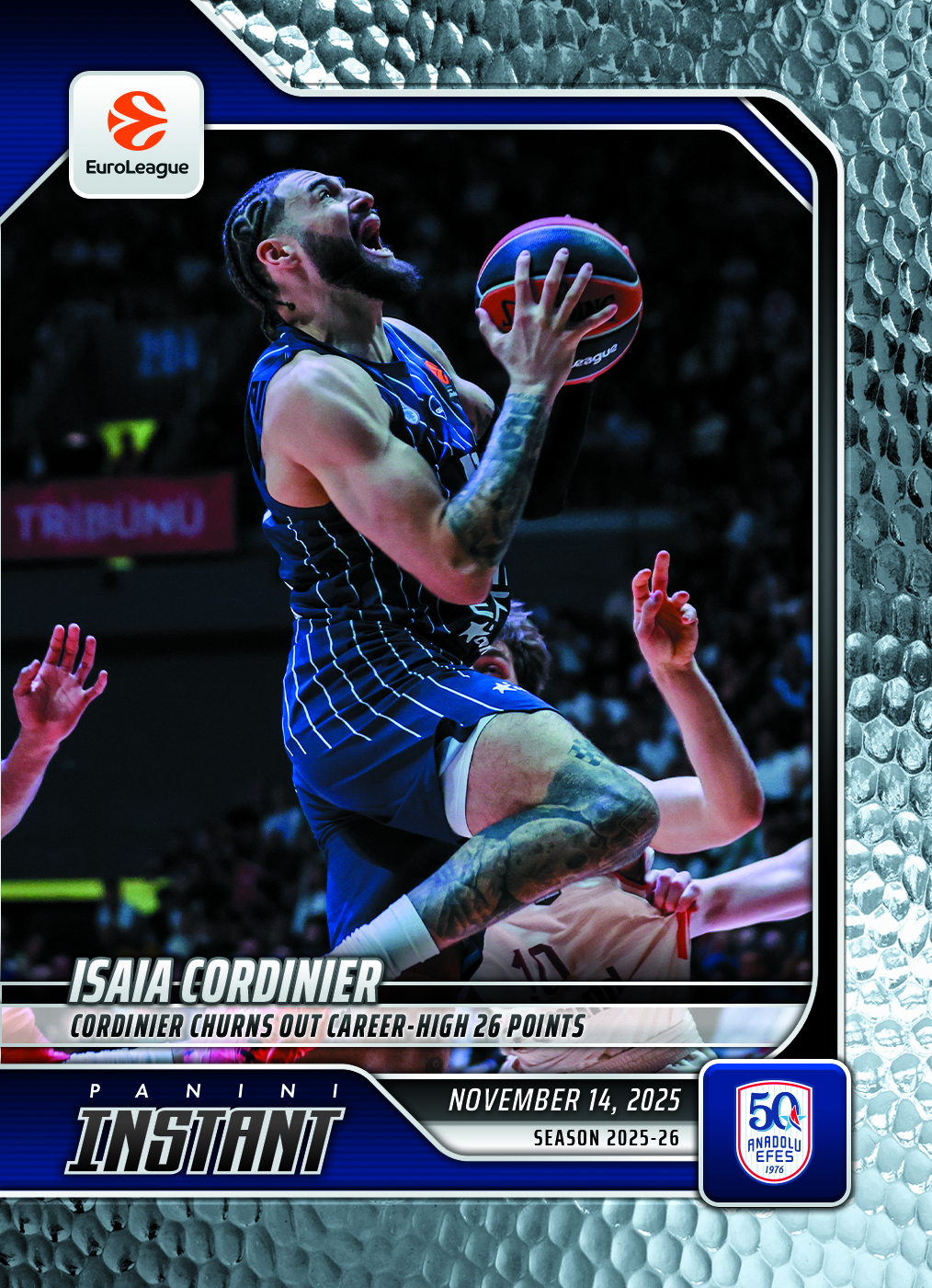 Isaia Cordinier - 2025-26 Panini Instant EuroLeague #19 - Metallic /5