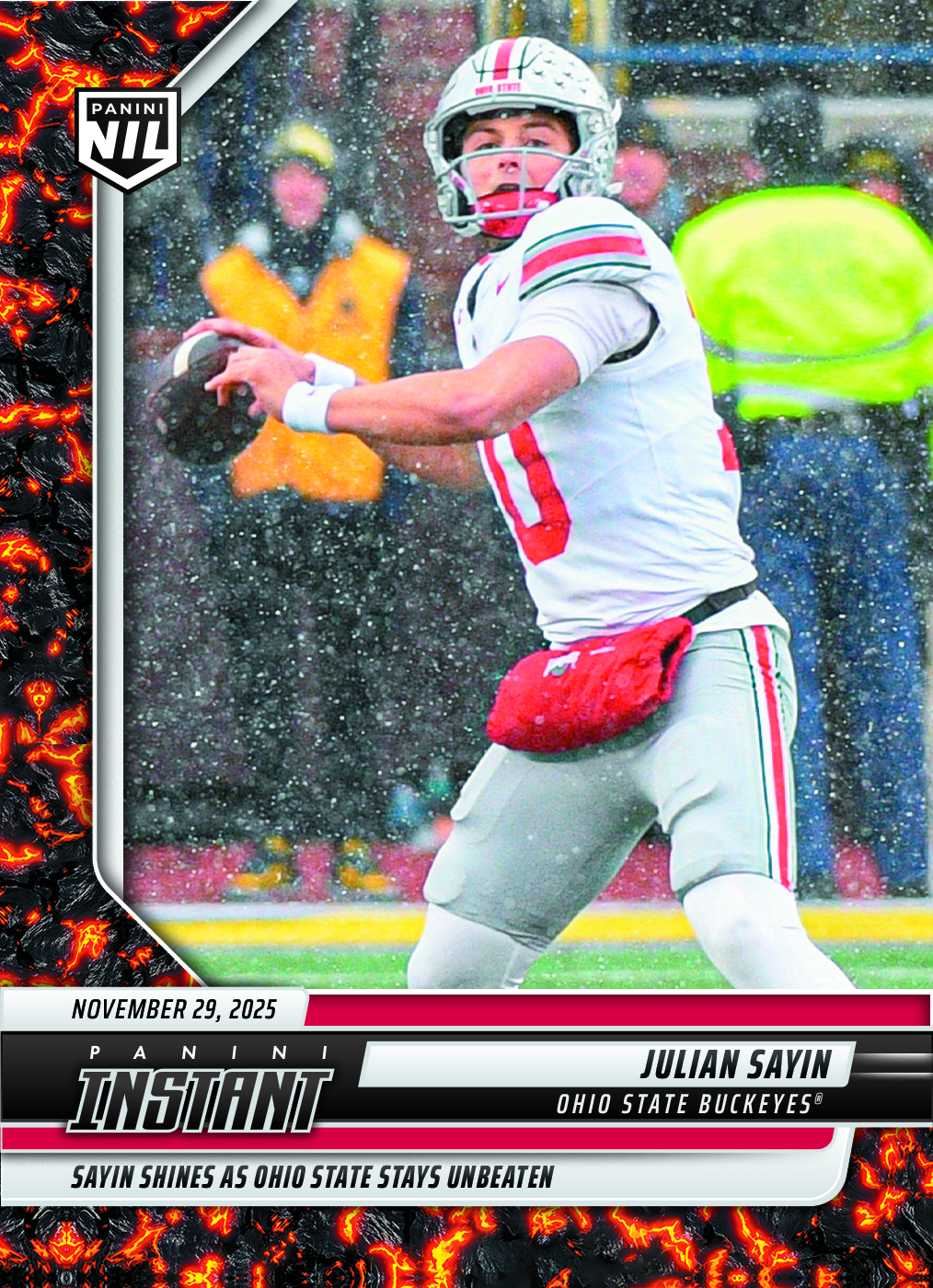 Julian Sayin - 2025 Panini Instant NIL College Football #JSG - Magma 1/1