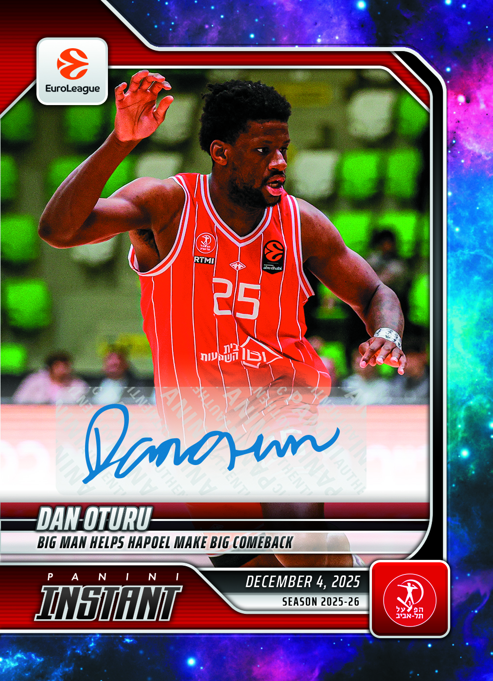 Dan Oturu - 2025-26 Panini Instant EuroLeague #23 - Galaxy 1/1 Auto