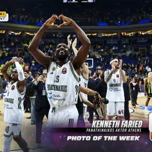 Kenneth Faried - 2025-26 Panini Instant EuroLeague Photo of the Week #12 - Galaxy 1/1