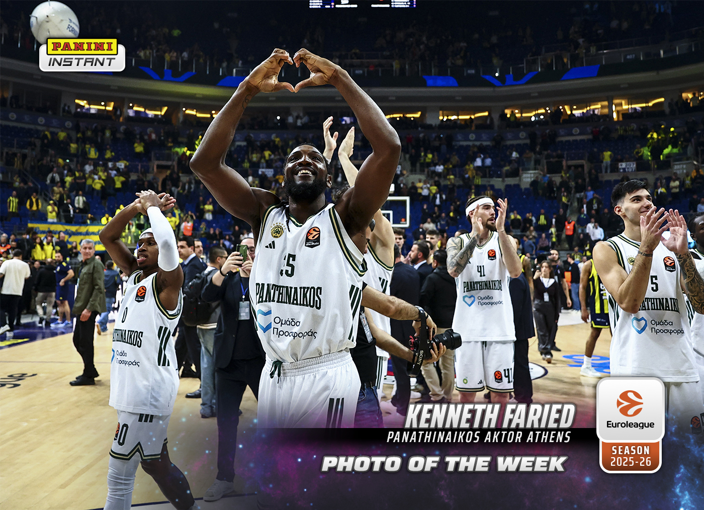 Kenneth Faried - 2025-26 Panini Instant EuroLeague Photo of the Week #12 - Galaxy 1/1