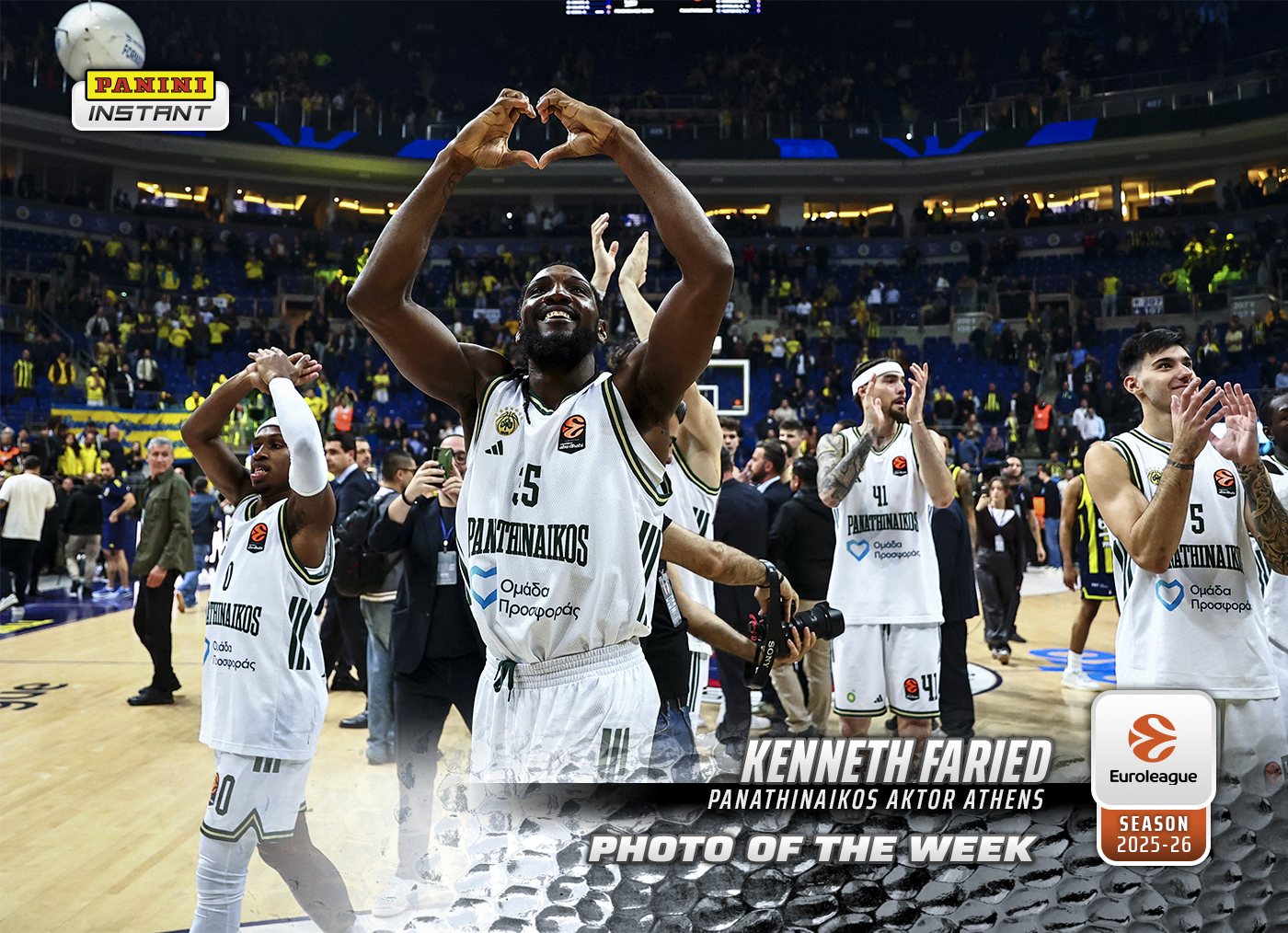 Kenneth Faried - 2025-26 Panini Instant EuroLeague Photo of the Week #12 - Metallic /5