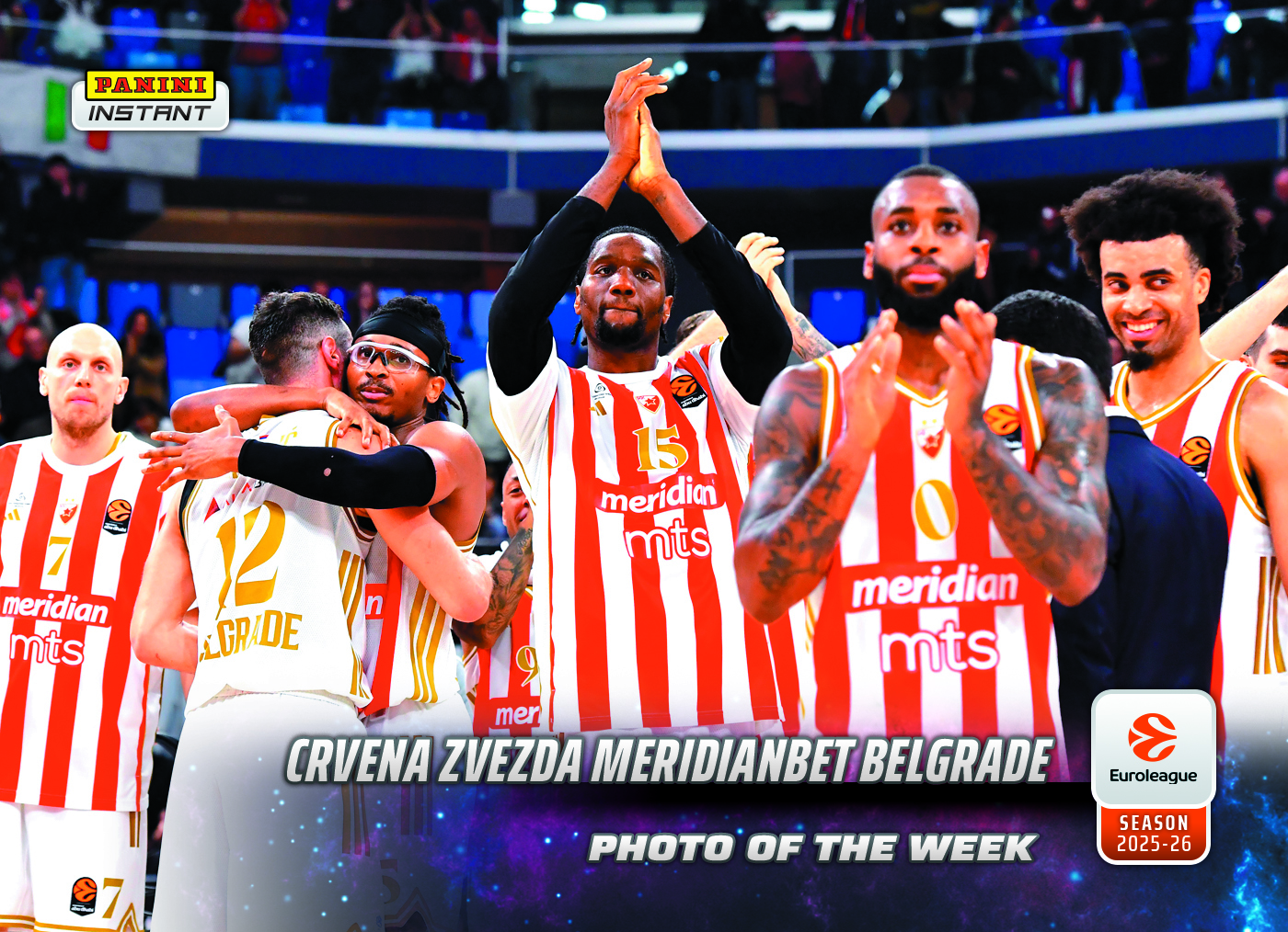Crvena Zvezda Meridianbet Belgrade - 2025-26 Panini Instant EuroLeague Photo of the Week #16 - Galaxy 1/1