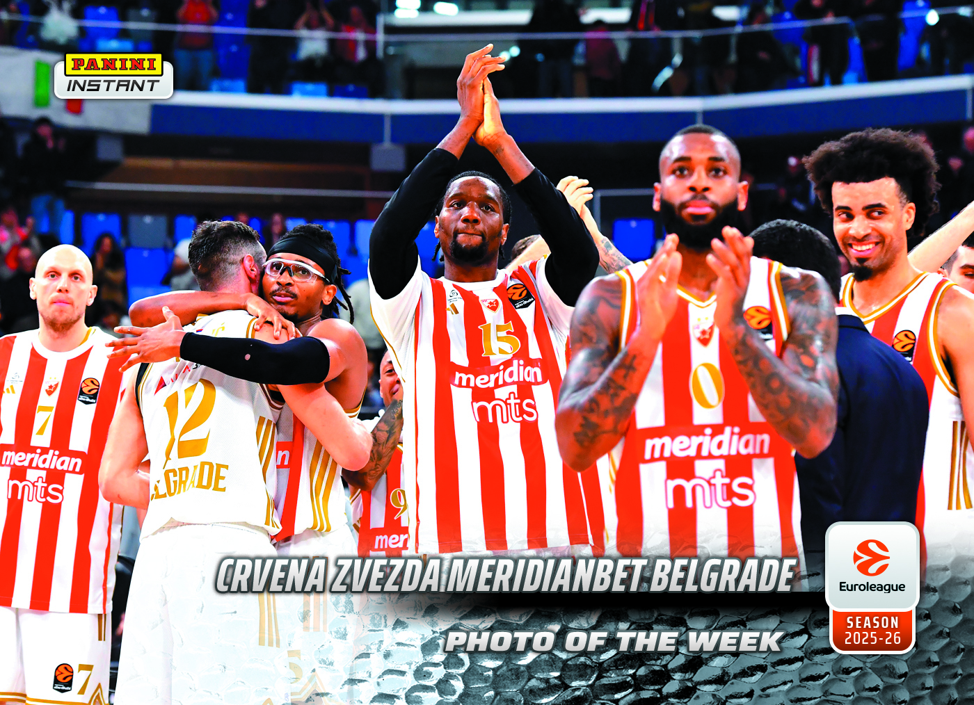 Crvena Zvezda Meridianbet Belgrade - 2025-26 Panini Instant EuroLeague Photo of the Week #16 - Metallic /5