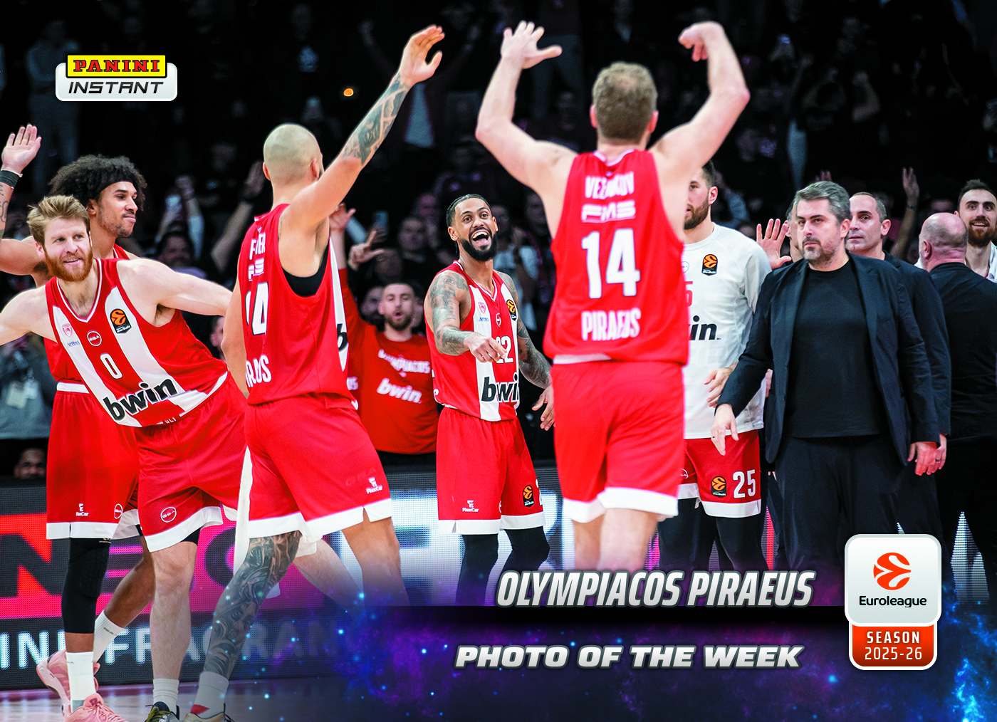 Olympiacos Piraeus - 2025-26 Panini Instant EuroLeague Photo of the Week #18 - Galaxy 1/1
