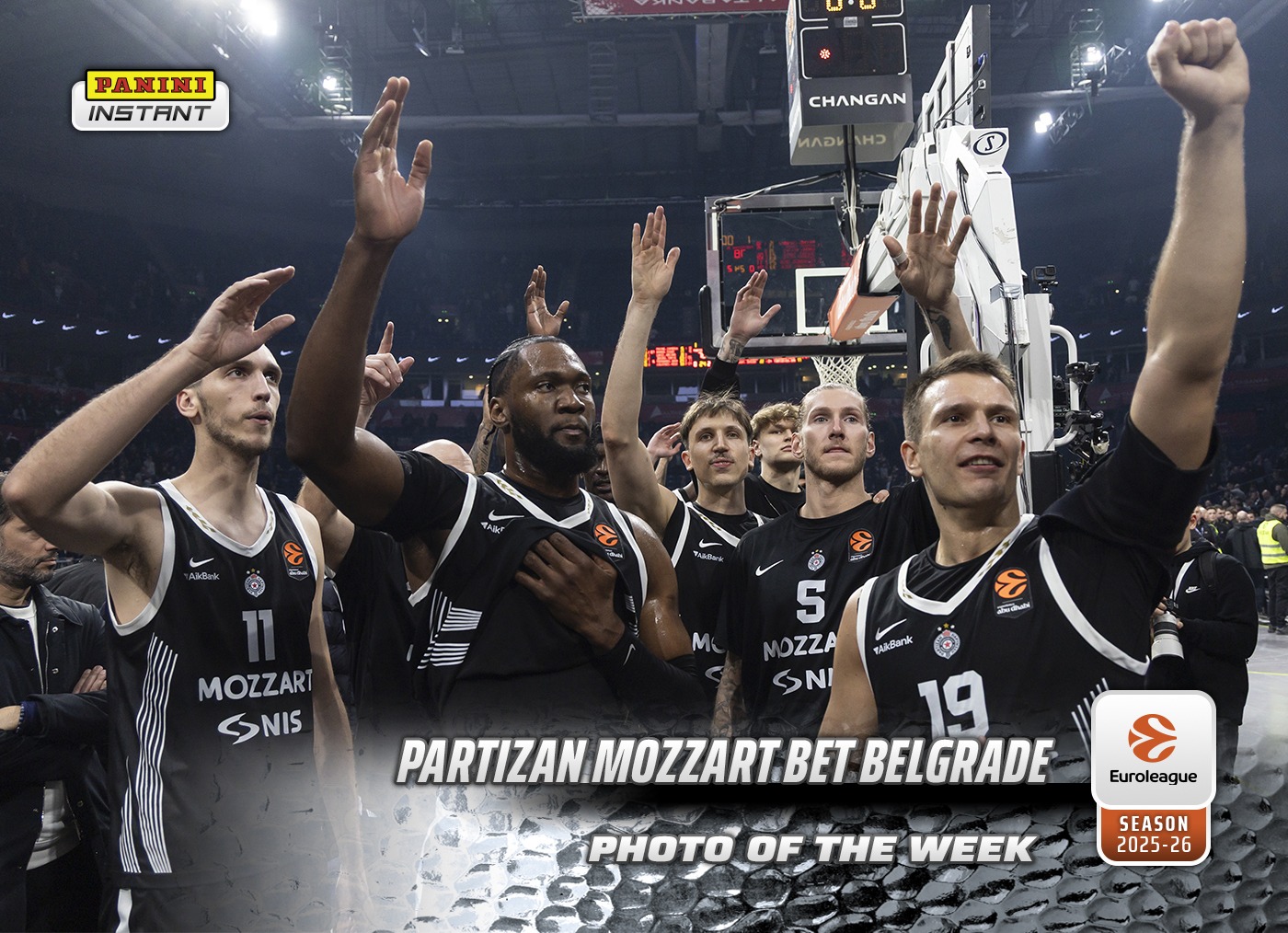 Partizan Mozzart Bet Belgrade - 2025-26 Panini Instant EuroLeague Photo of the Week #19 - Metallic /5