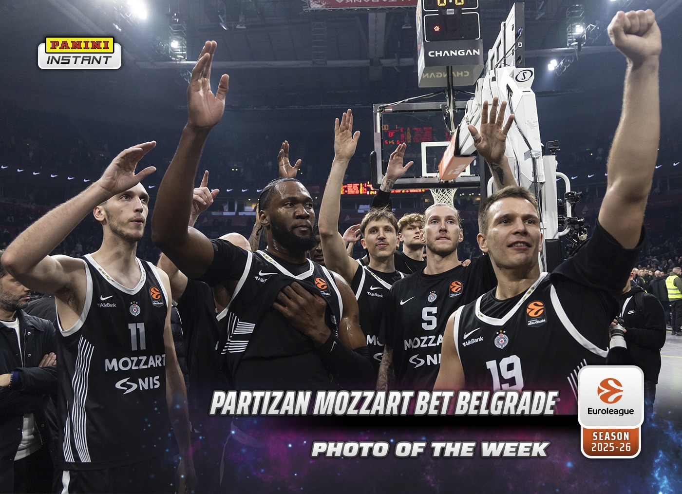 Partizan Mozzart Bet Belgrade - 2025-26 Panini Instant EuroLeague Photo of the Week #19 - Galaxy 1/1