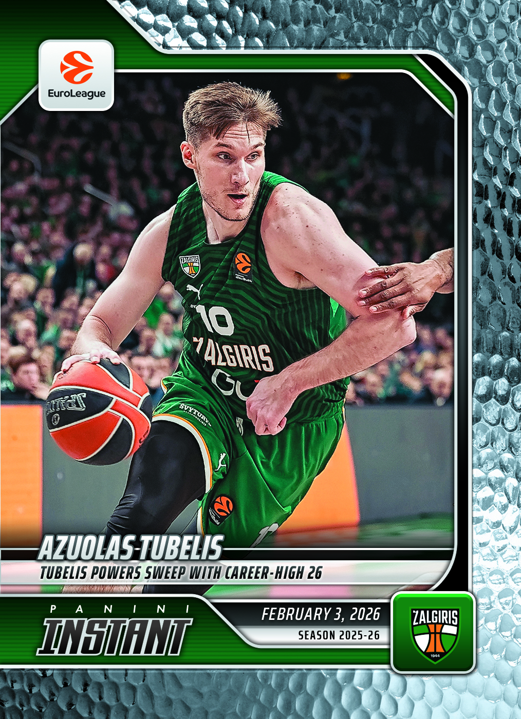 Azuolas Tubelis - 2025-26 Panini Instant EuroLeague #37 - Metallic /5