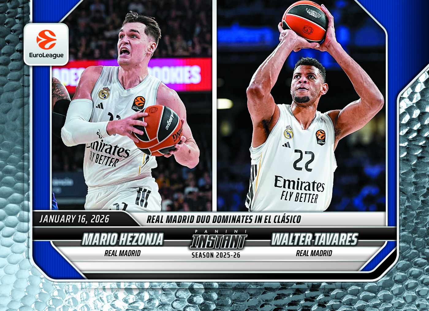 Mario Hezonja/Walter Tavares - 2025-26 Panini Instant EuroLeague #40 - Metallic /5