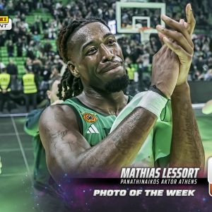 Mathias Lessort - 2025-26 Panini Instant EuroLeague Photo of the Week #24 - Galaxy 1/1