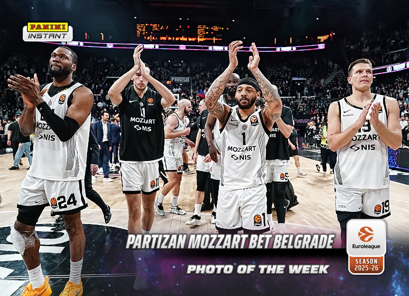 Partizan Mozzart Bet Belgrade - 2025-26 Panini Instant EuroLeague Photo of the Week #25 - Galaxy 1/1