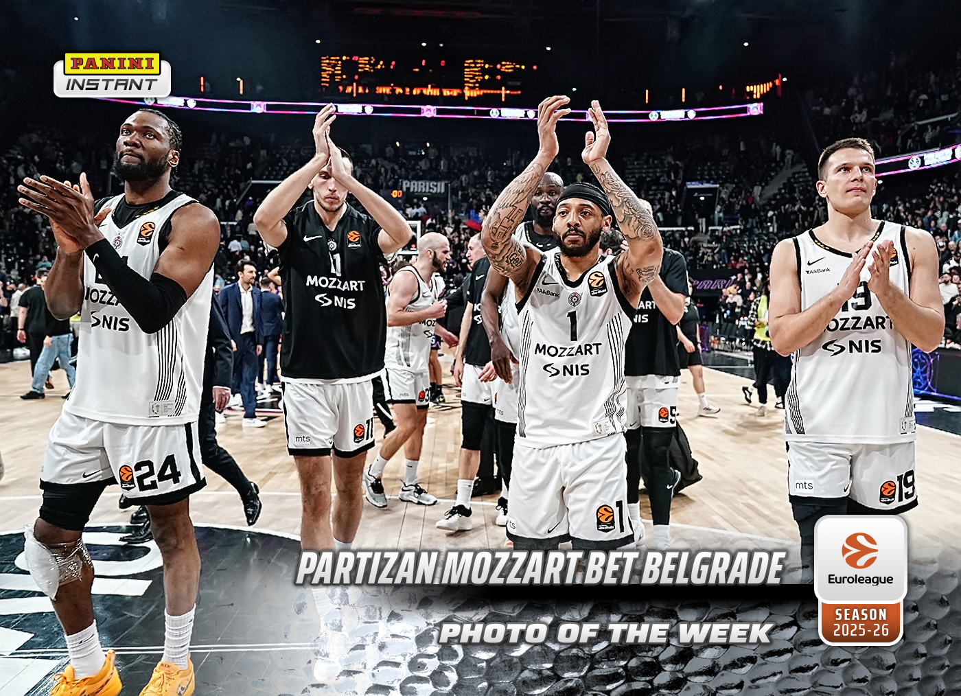 Partizan Mozzart Bet Belgrade - 2025-26 Panini Instant EuroLeague Photo of the Week #25 - Metallic /5