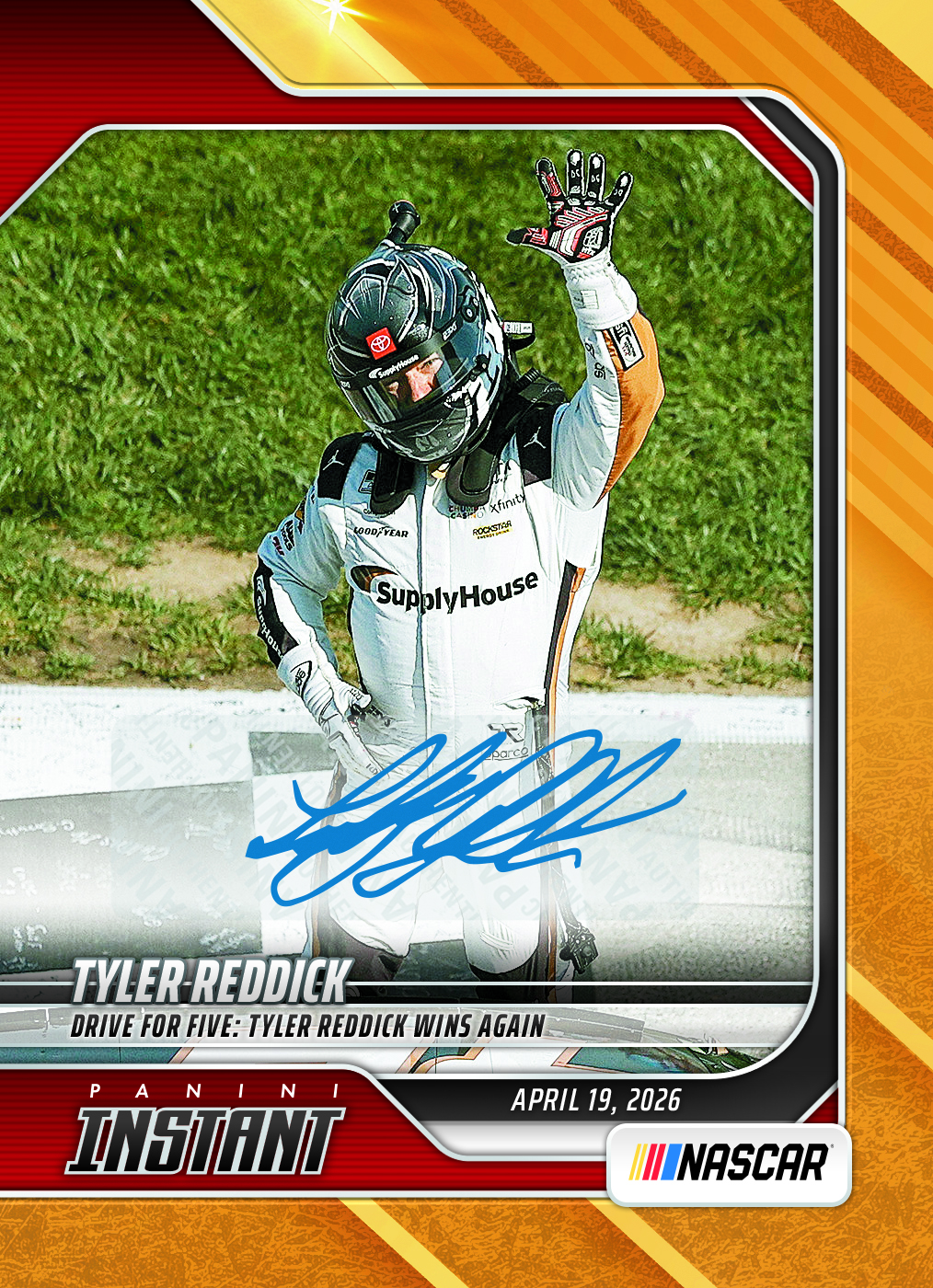 Tyler Reddick - 2026 Panini Instant NASCAR #29 - Gold /10 Auto