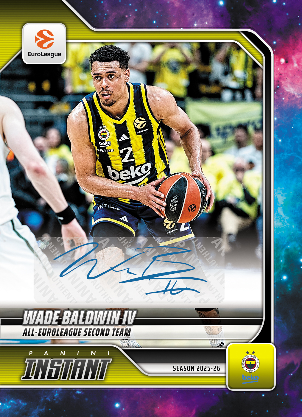 Wade Baldwin IV - 2025-26 Panini Instant EuroLeague #47 - Galaxy 1/1 Auto