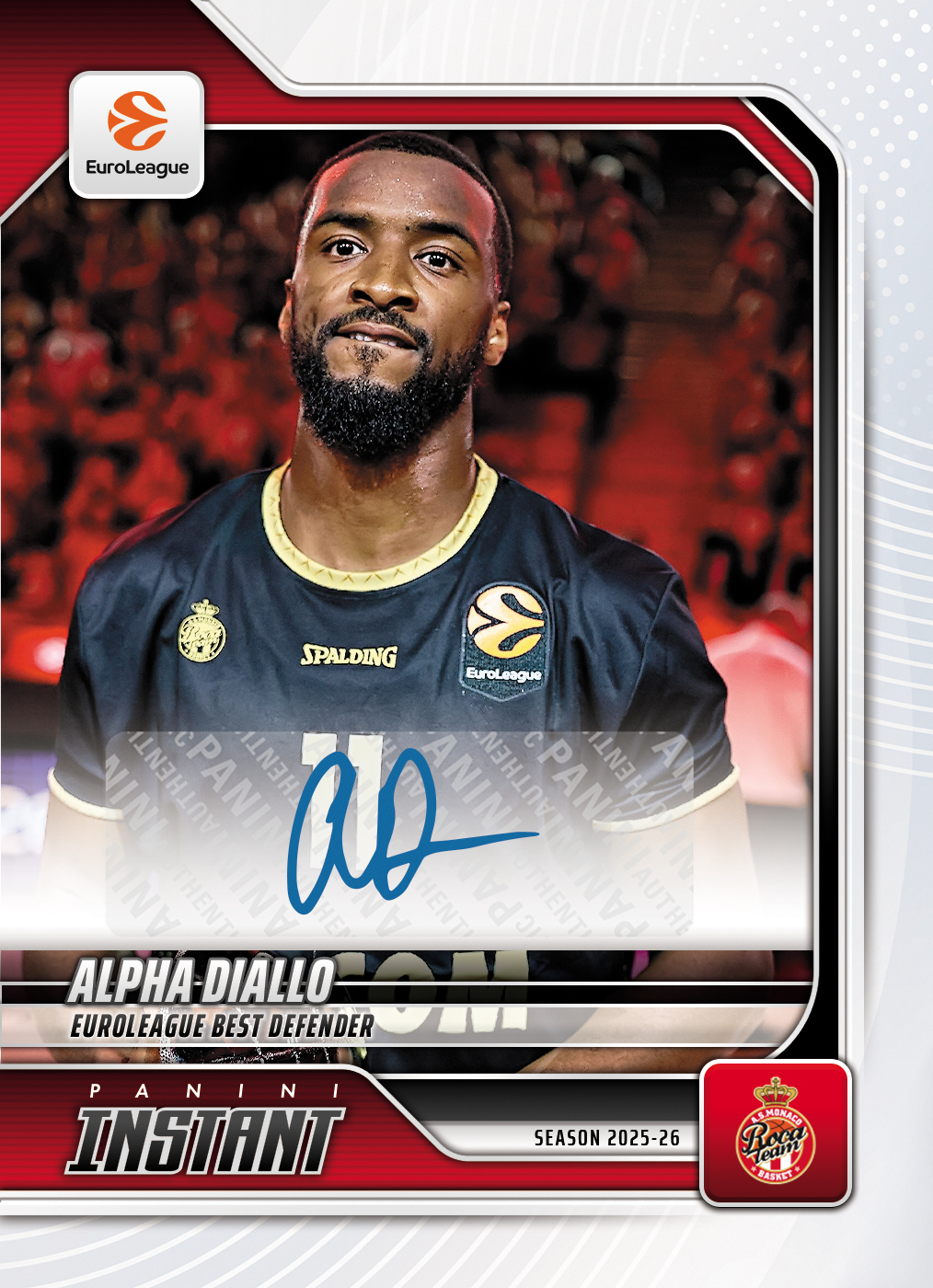 Alpha Diallo - 2025-26 Panini Instant EuroLeague #52 - Base Auto /99