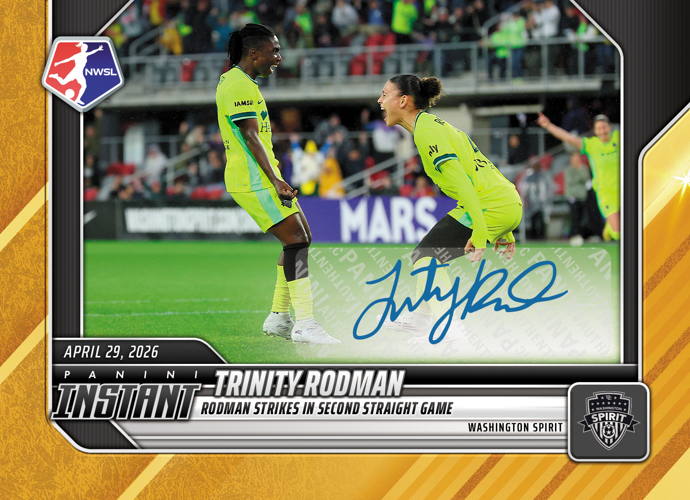 Trinity Rodman - 2026 Panini Instant NWSL #43 - Gold /10 Auto