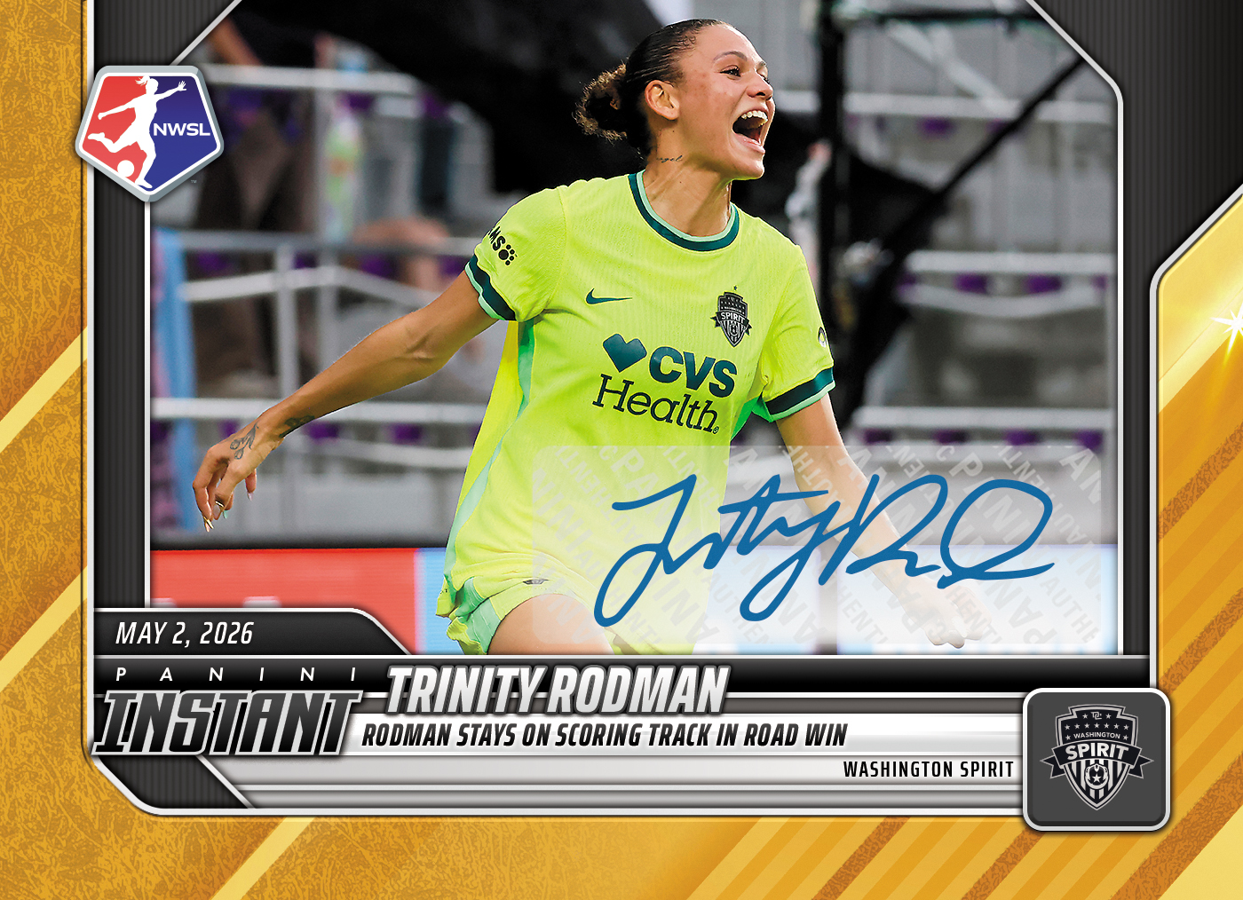 Trinity Rodman - 2026 Panini Instant NWSL #49 - Gold /10 Auto