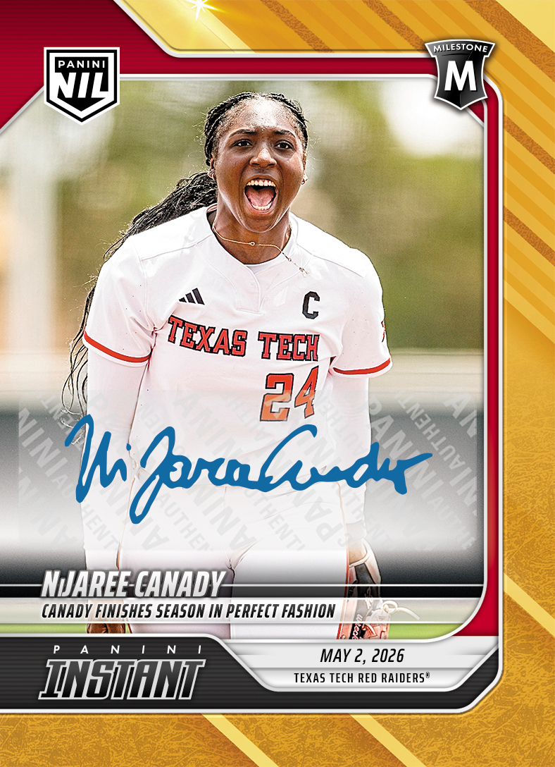NiJaree Canady - 2026 Panini Instant College Softball #1 - Gold /10 Auto