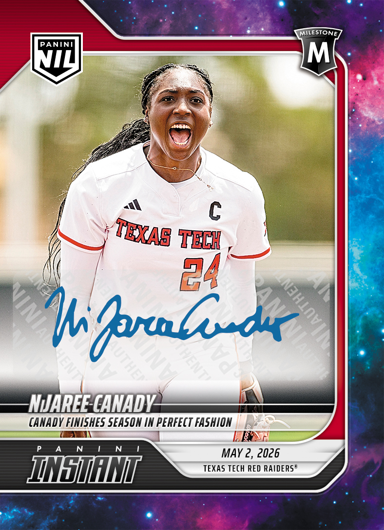 NiJaree Canady - 2026 Panini Instant College Softball #1 - Galaxy 1/1 Auto