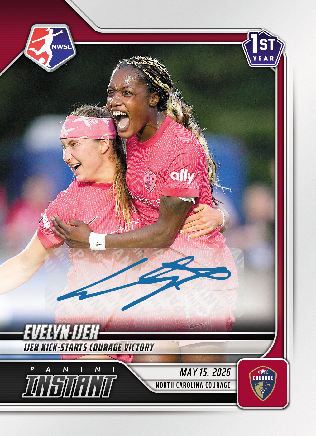 Evelyn Ijeh - 2026 Panini Instant NWSL #68 - Base /99 Auto