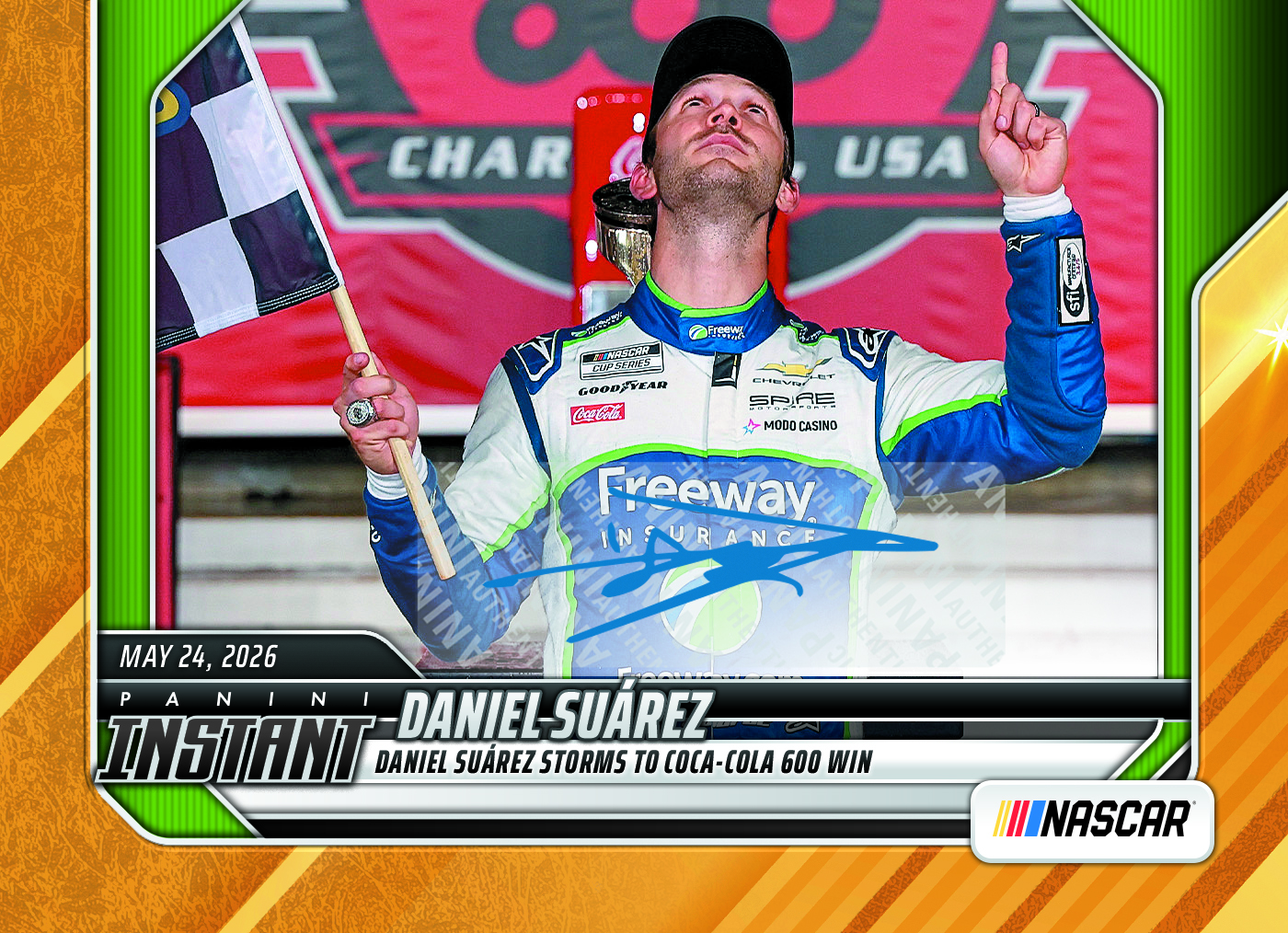 Daniel Suarez - 2026 Panini Instant NASCAR #46 - Gold /10 Auto