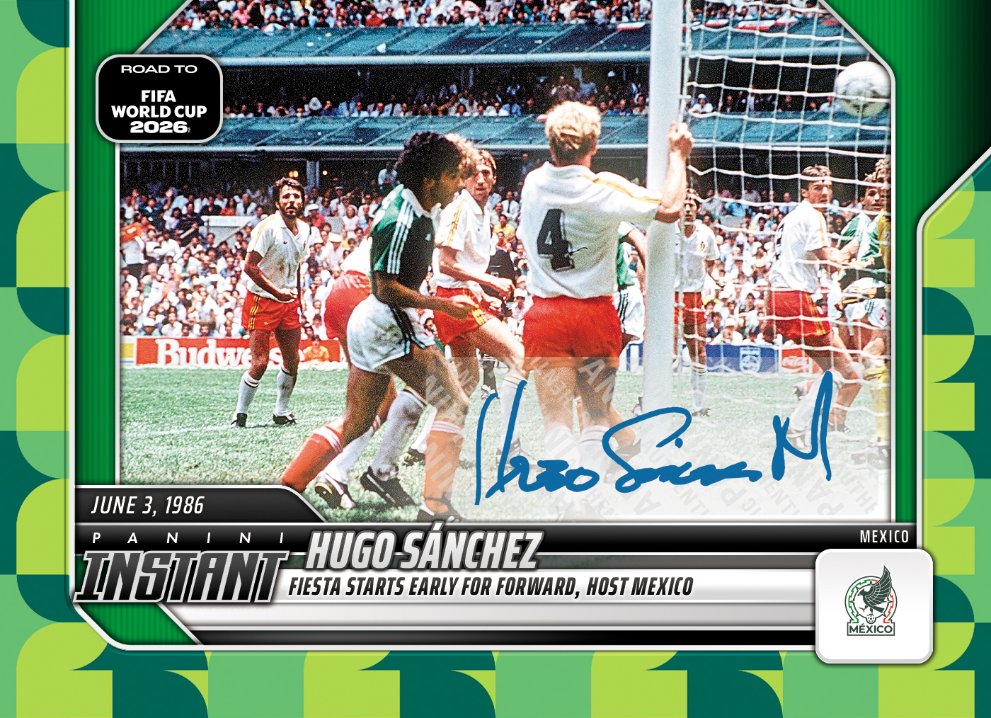Hugo Sanchez - 2026 Panini Instant Road to FIFA World Cup 2026™ #34 - Green /10 Auto