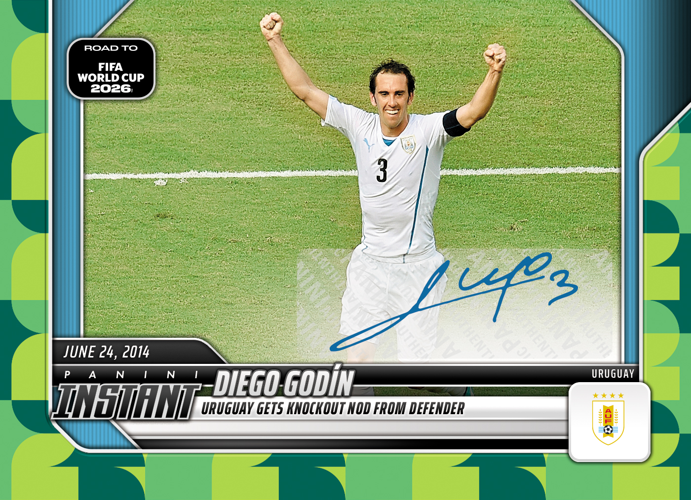 Diego Godin - 2026 Panini Instant Road to FIFA World Cup 2026™ #40 - Green /10 Auto