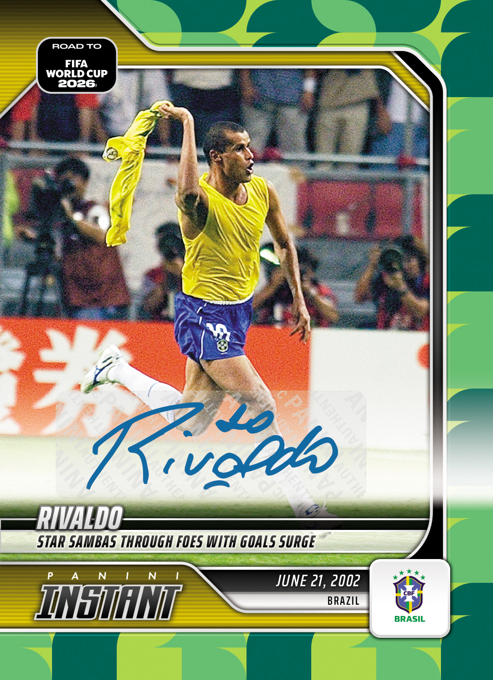 Rivaldo - 2026 Panini Instant Road to FIFA World Cup 2026™ #48 - Green /10 Auto