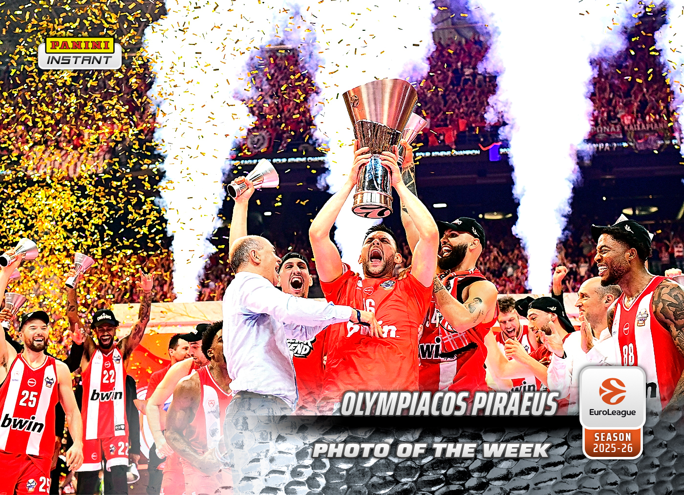Olympiacos Piraeus - 2025-26 Panini Instant EuroLeague Photo of the Week #34 - Metallic /5
